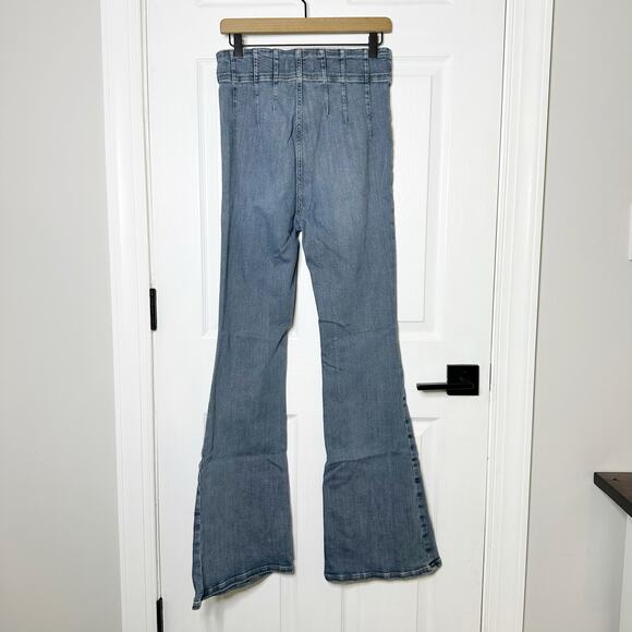 We The Free FP Jayde High Rise Flare Leg Jeans Womens Size 30 Light Wash - Picture 3 of 8
